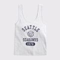 Abercrombie & Fitch x NFL Merch 2026 Seattle Seahawks Football 1976 Grey Tank Top Seahawks Merch - Merchluma