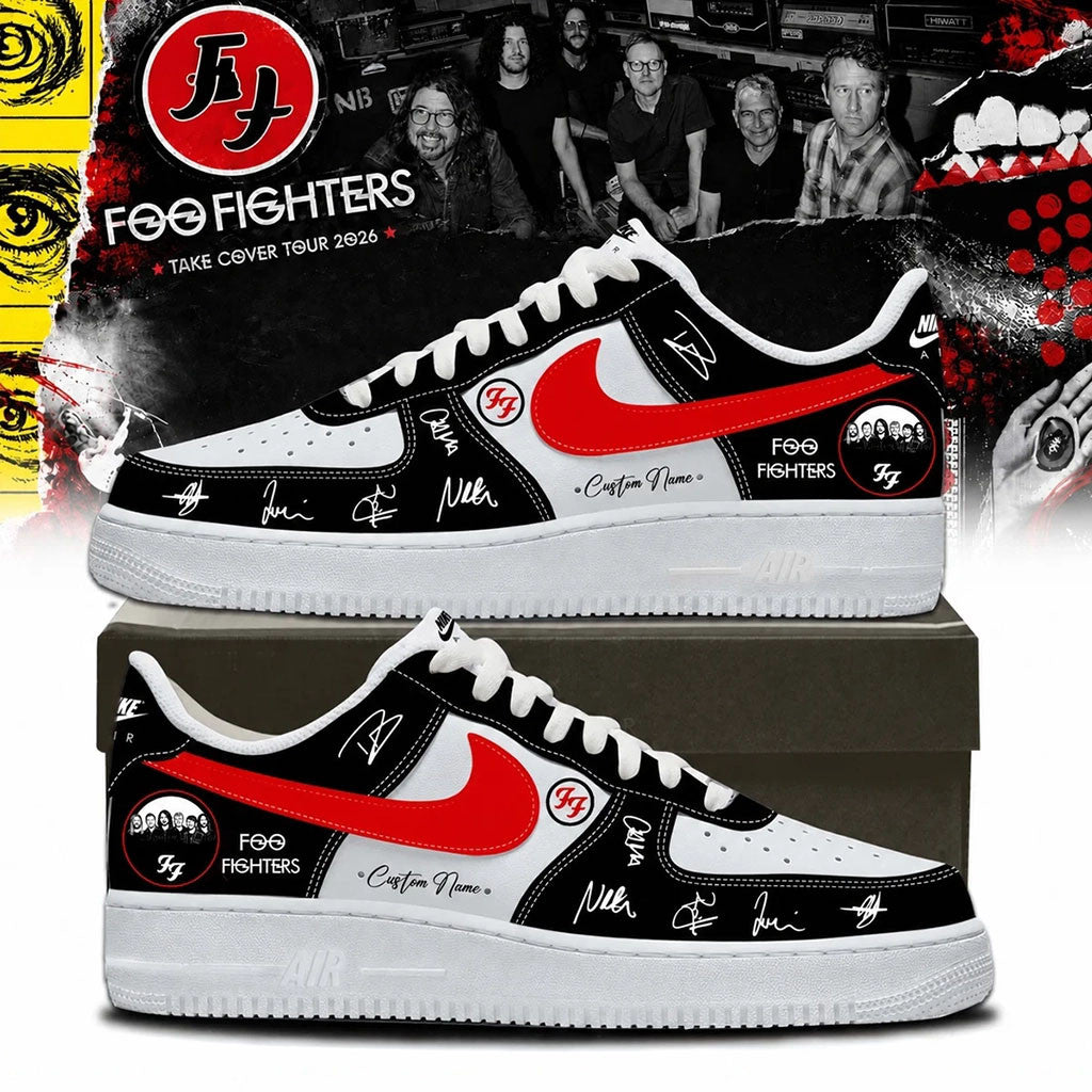 Custom Foo Fighters Take Cover 2026 Low Top Sneakers Foo Fighters Merch Rock Concert Gifts - Merchluma