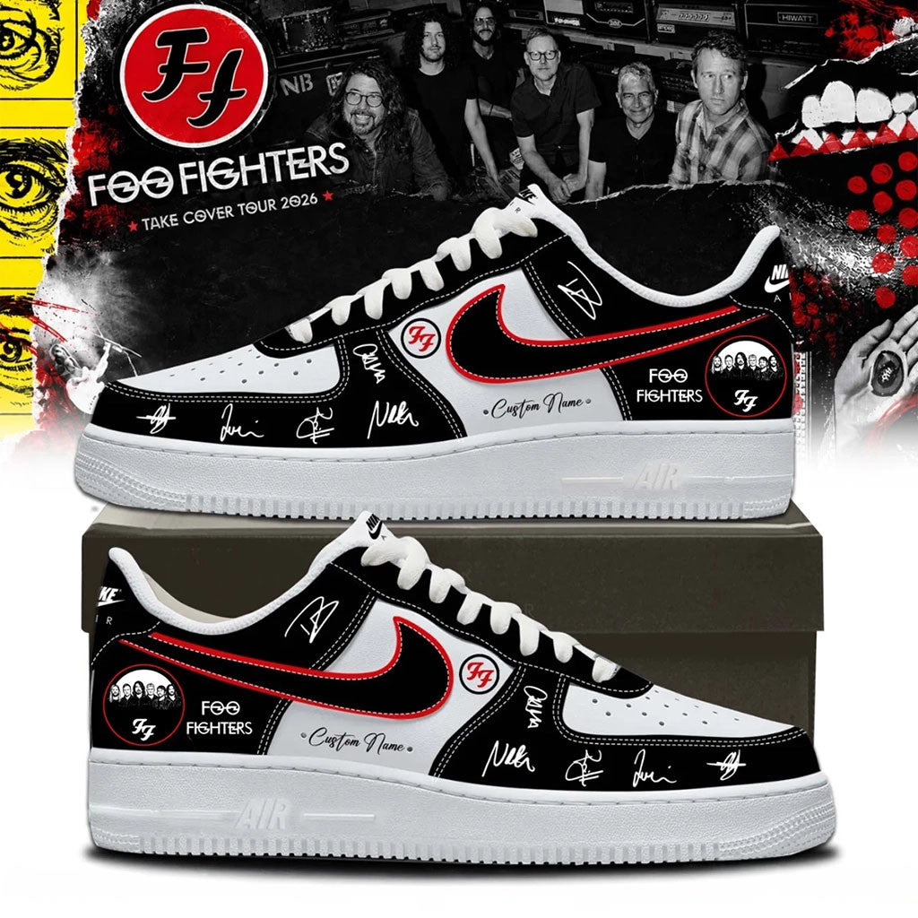 Custom Foo Fighters Take Cover Tour 2026 Shoes Rock Band Sneakers Foo Fighters Merch Him Gifts - Merchluma