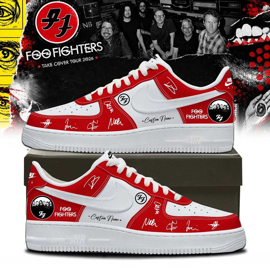 Custom Foo Fighters Take Cover Tour Low Top Shoes Rock Music Fan Sneakers Foo Fighters Merch - Merchluma