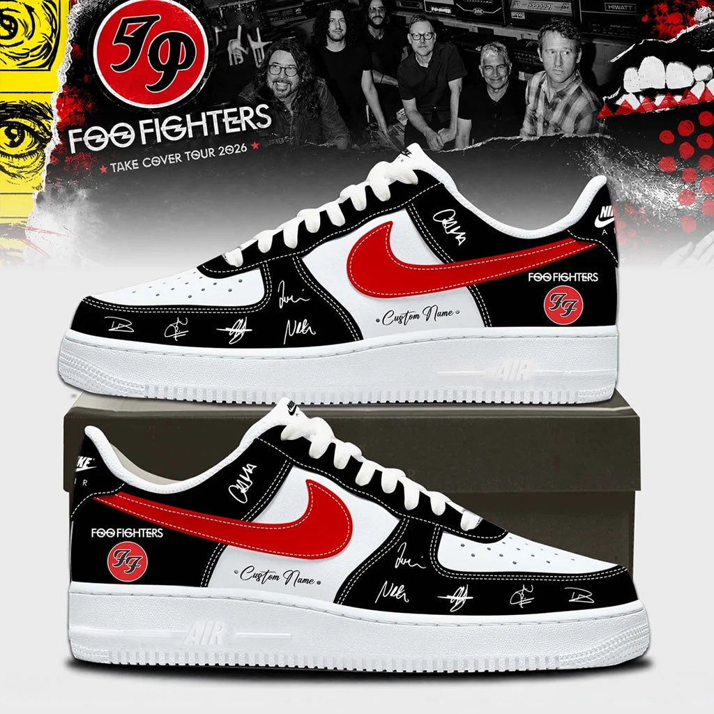 Custom Foo Fighters Take Cover Tour Sneakers 2026 Concert Shoes Foo Fighters Merch Fan Gifts - Merchluma