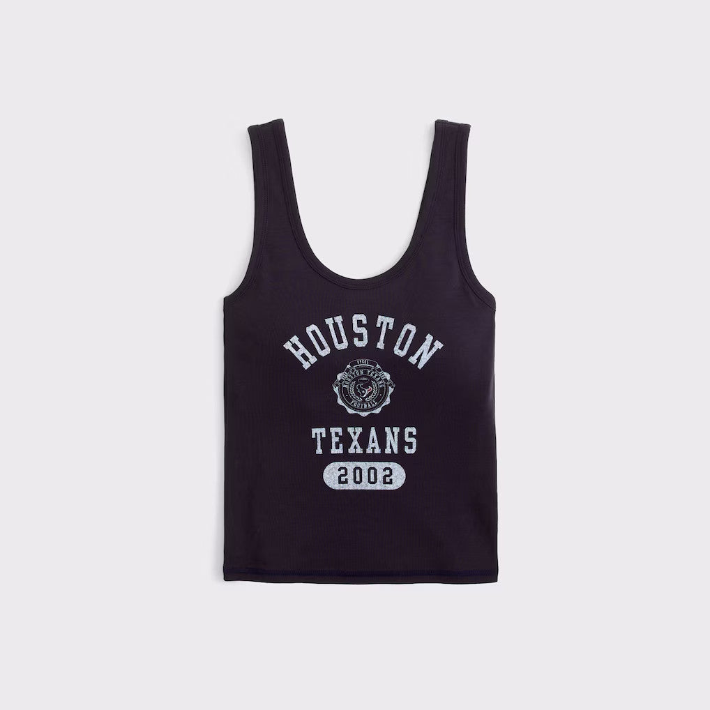 Abercrombie & Fitch x NFL Merch 2026 I Heart Houston Football 2002 Tank Top Game Day Texans Merch - Merchluma