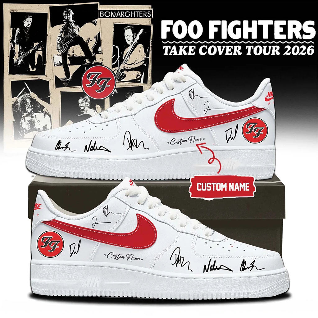 Customized Foo Fighters 2026 Take Cover Tour Low Top Shoes Foo Fighters Merch Rock Fan Gift - Merchluma