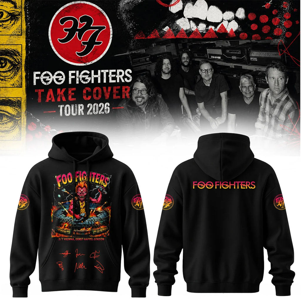 Foo Fighters Take Cover Tour 2026 Rock Hoodie Music Lover Graphic Hoodie Foo Fighters Merch - Merchluma
