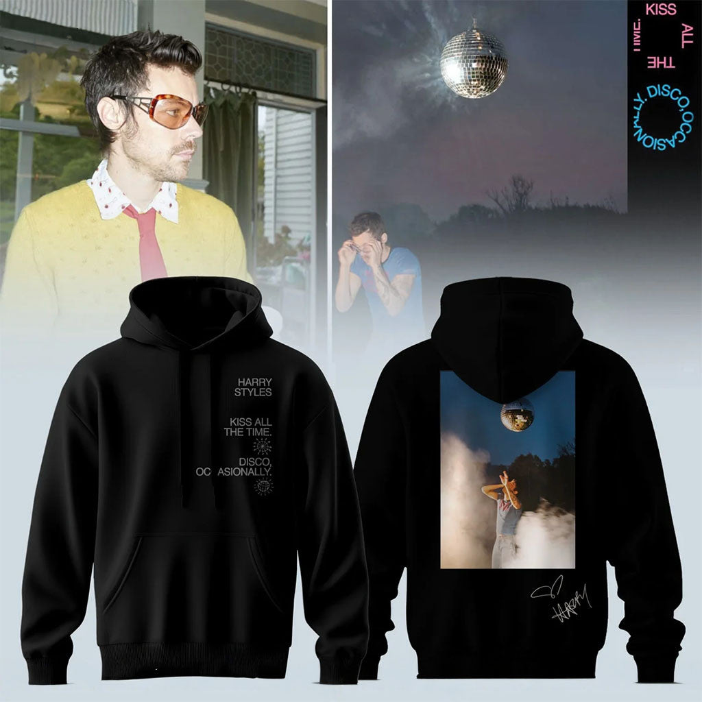 Harry Styles Kiss All The Time Disco Occasionally Black Hoodie Harry Styles Merch Music Lover Gift - Merchluma
