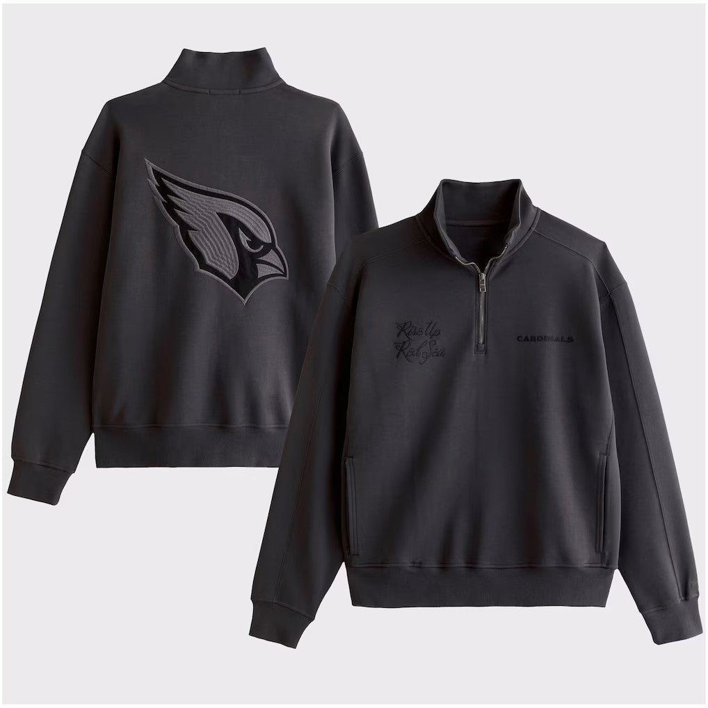 Abercrombie & Fitch x NFL Merch 2026 Arizona Cardinals Rise Up Red Sea Half-Zip Sweatshirt - Merchluma