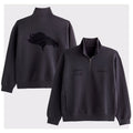 Abercrombie & Fitch x NFL Merch 2026 Denver Broncos Black Half-Zip Sweatshirt Broncos Country Merch - Merchluma