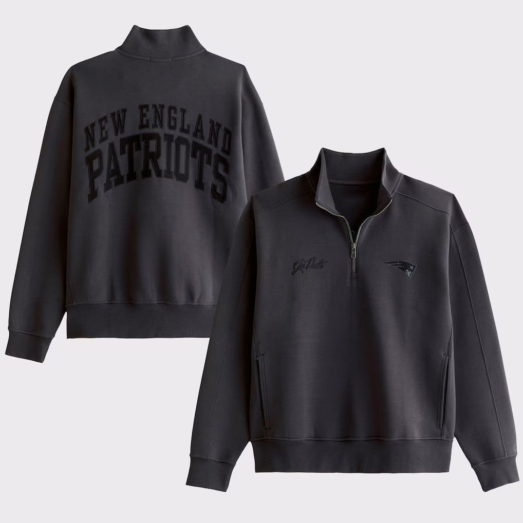 Abercrombie & Fitch x NFL Merch 2026 New England Patriots Game Day Half-Zip Sweatshirt Pats Merch - Merchluma