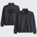 Abercrombie & Fitch x NFL Merch 2026 San Francisco 49ers Faithful Half-Zip Sweatshirt 49ers Merch - Merchluma
