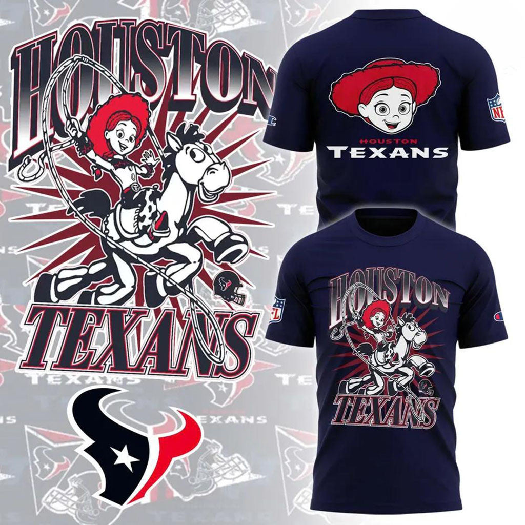Houston Texans Toy Story Jessie Cowgirl Vintage Graphic T-Shirt Texans Merch Gifts For Fans - Merchluma
