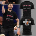 Enes Kanter Freedom Save Women's Sports Graphic T-Shirt Enes Freedom Merch Let Freedom Play Tee - Merchluma