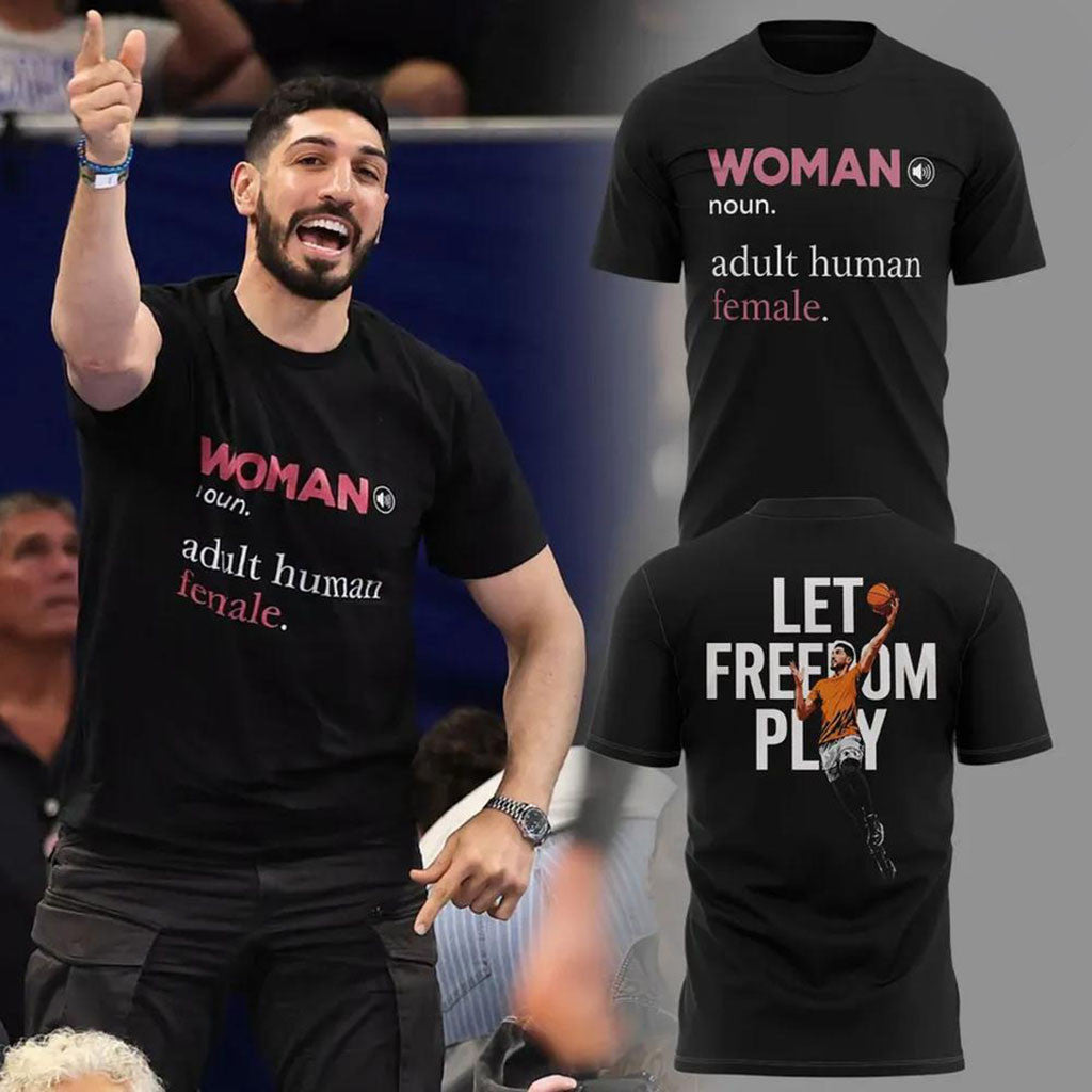 Enes Kanter Freedom Save Women's Sports Graphic T-Shirt Enes Freedom Merch Let Freedom Play Tee - Merchluma