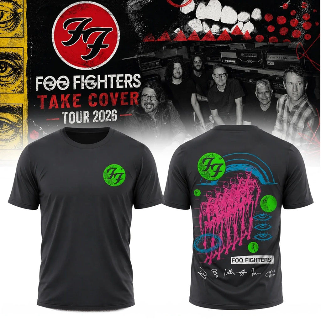 Foo Fighters Take Cover Tour 2026 T-Shirt Foo Fighters Merch Alternative Rock Fan Gifts - Merchluma