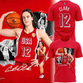 Caitlin Clark USA Women's Basketball #12 Tribute Graphic T-Shirt Caitlin Clark Merch Fan Gear - Merchluma