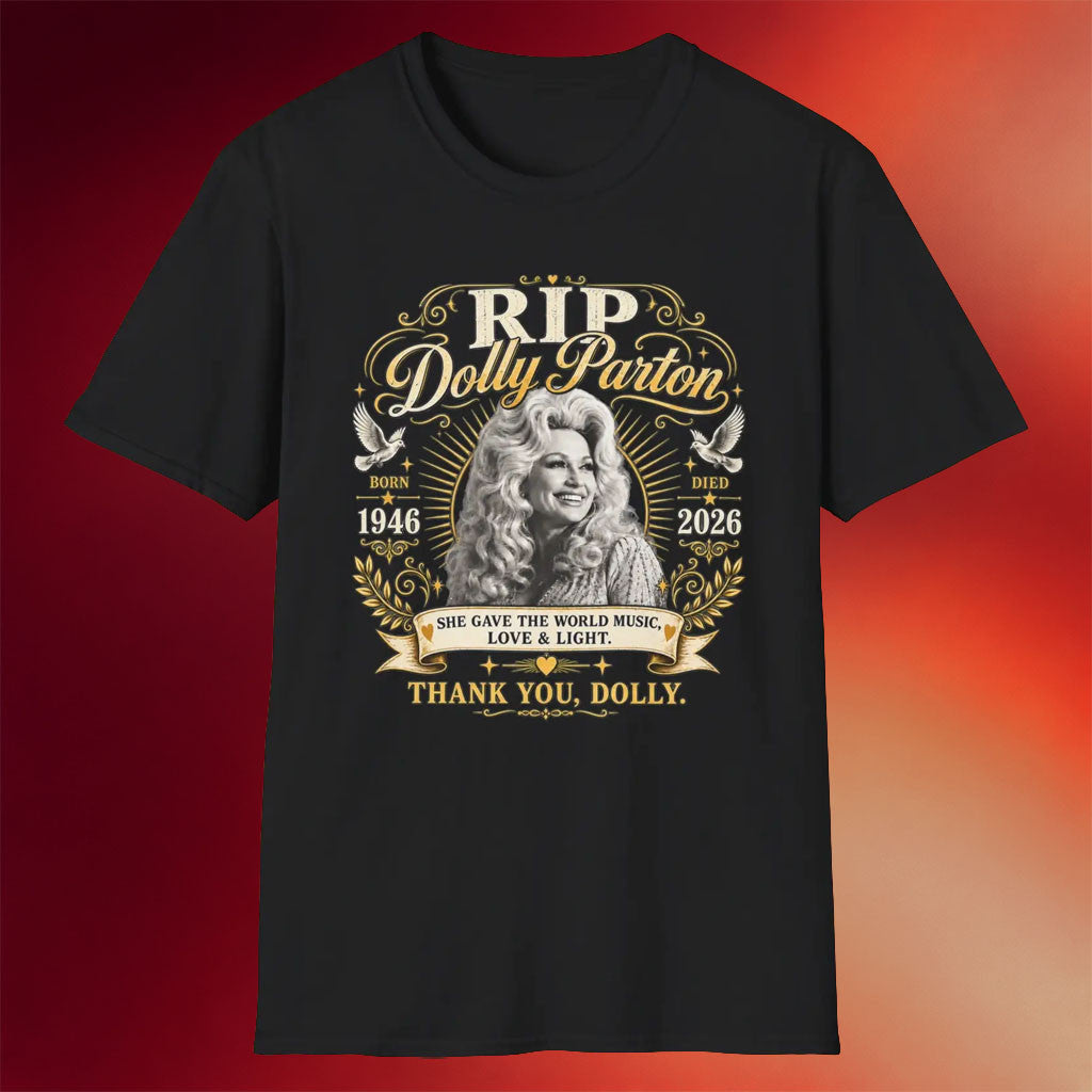 Dolly Parton Merch 2026 RIP Dolly Parton T-Shirt Thank You Dolly Shirt Dollywood Merch - Merchluma
