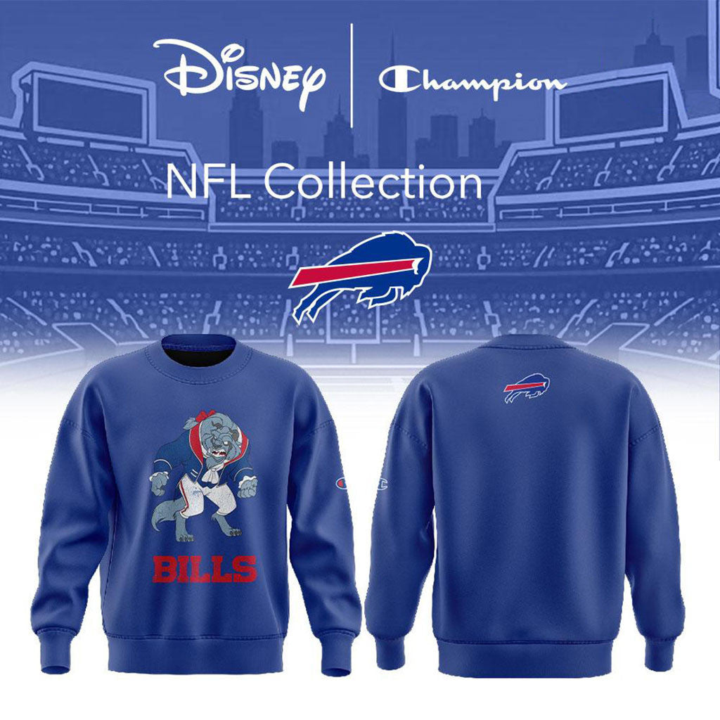 Buffalo Bills x Disney Champion NFL Main Character Energy Sweatshirt Bills Merch Fans Gifts - Merchluma