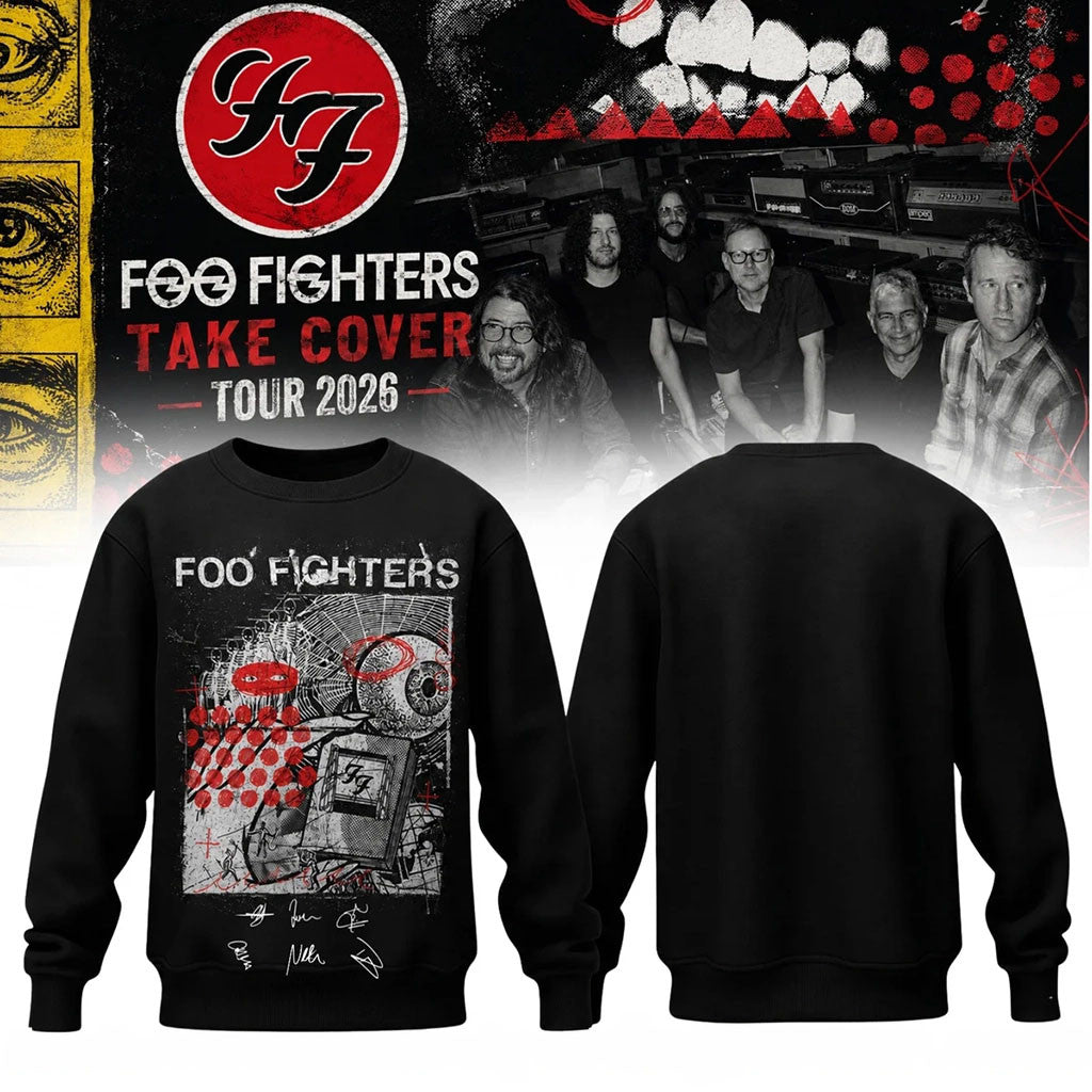 Foo Fighters Merch Take Cover Tour 2026 Music Sweatshirt Rock Band Graphic Clothing For Fans - Merchluma