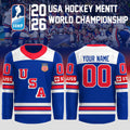 Custom USA Hockey 2026 IIHF World Championship Hockey Jersey Best Gifts For Hockey Fans - Merchluma