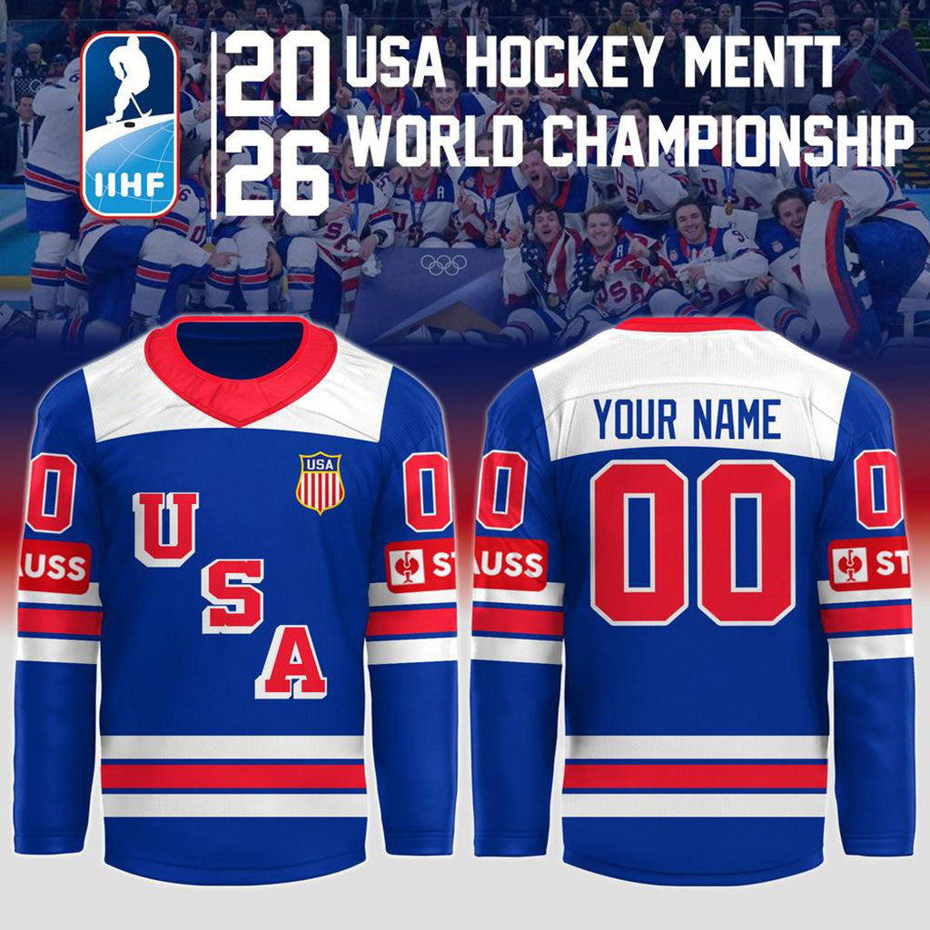 Custom USA Hockey 2026 IIHF World Championship Hockey Jersey Best Gifts For Hockey Fans - Merchluma