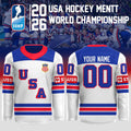 Custom USA Hockey 2026 IIHF World Championship Hockey Jersey Gifts For Hockey Fan - Merchluma