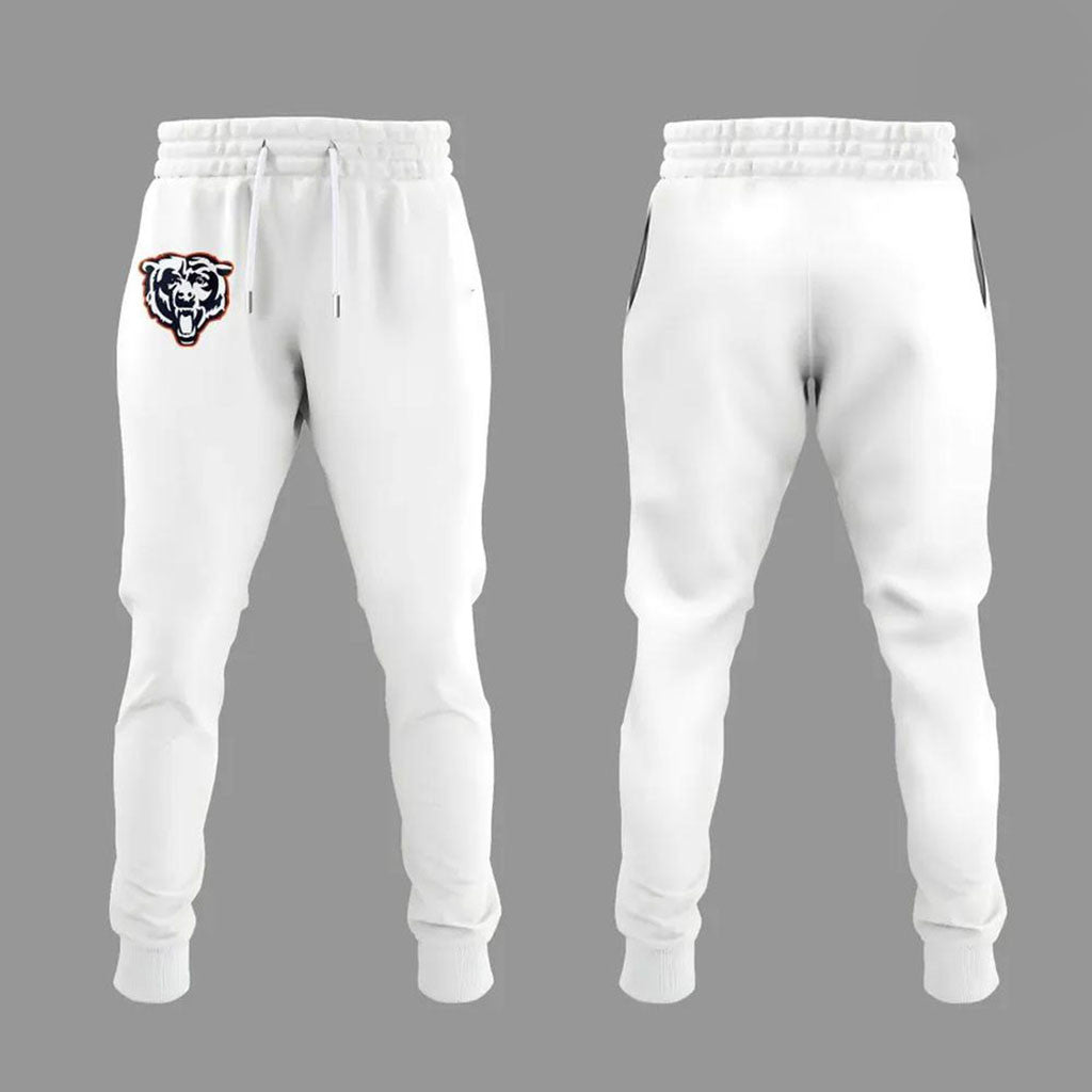 Chicago Bears Chicago Flag Theme Sweatpants White Bears Merch Football Fan Gift Ideas - Merchluma