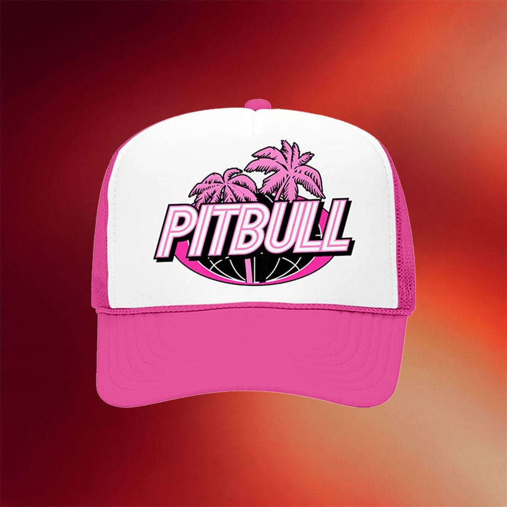 Pitbull Merch 2026 Pitbull I'm Back Pink Trucker Hat Best Gifts For Rapper Fans - Merchluma
