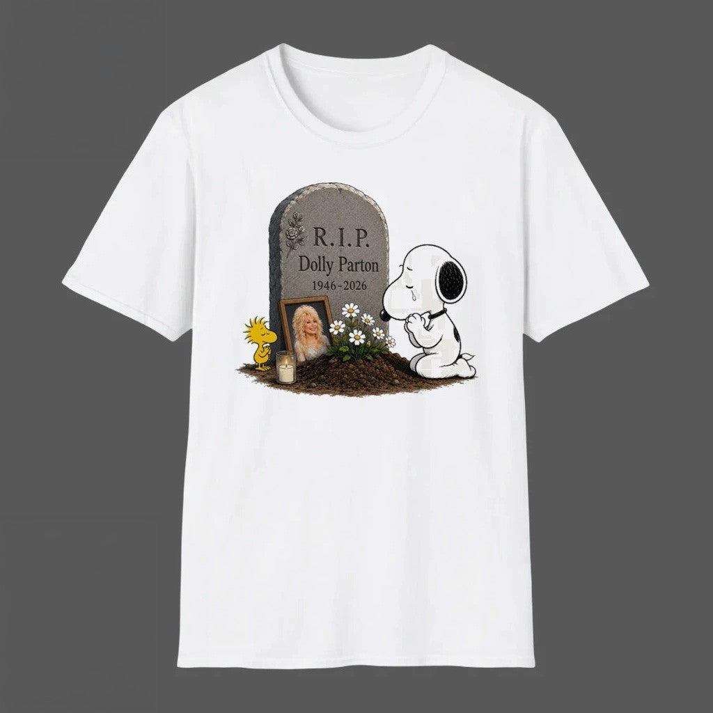 Dolly Parton Merch Snoopy Pray For Dolly Parton Shirt RIP Dolly Parton 1946 2026 Merch White - Merchluma