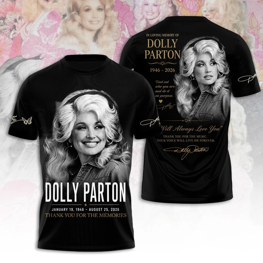 Dolly Parton Merch In Loving Memory Of Dolly Parton T-Shirt We Will Always Love You RIP Shirt - Merchluma
