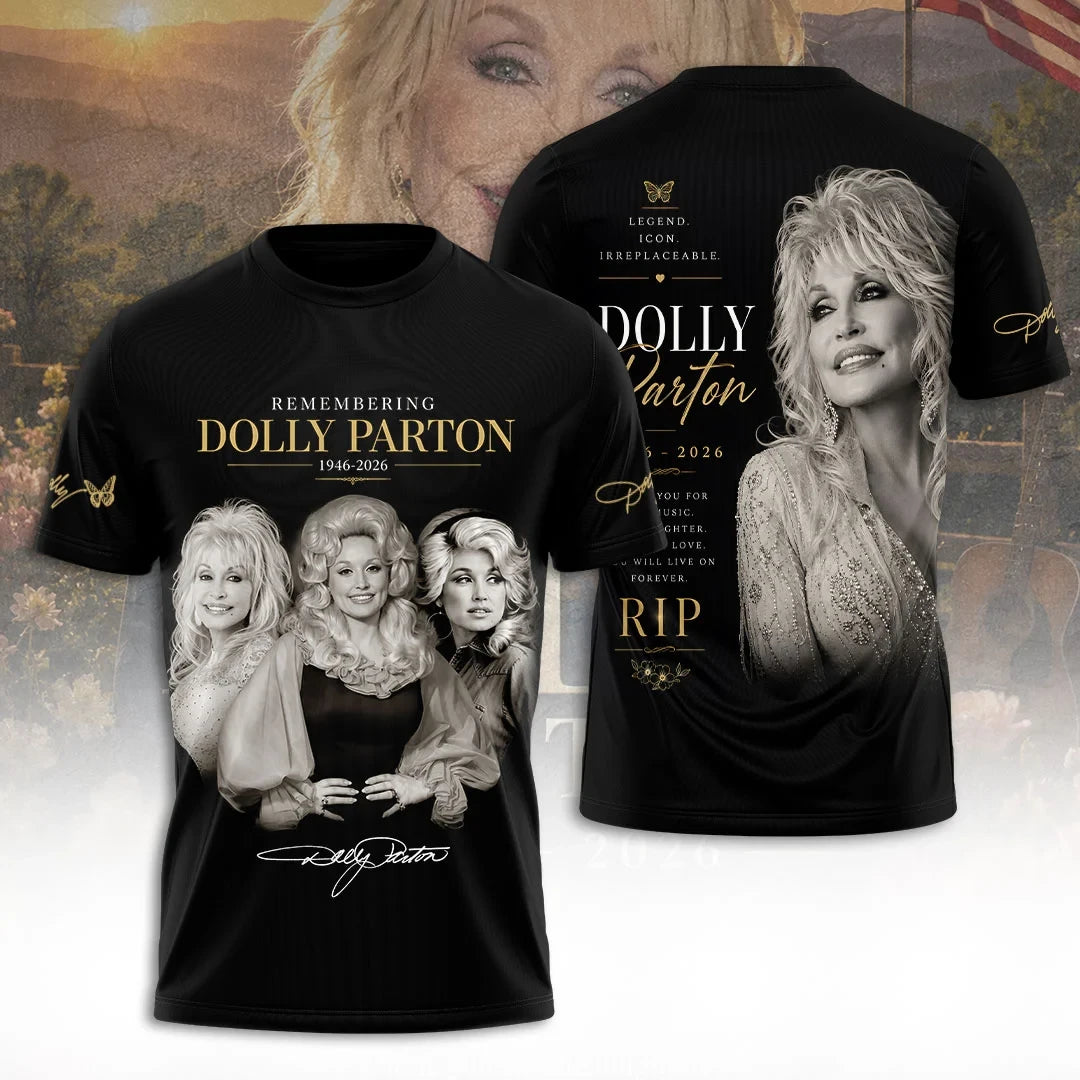 Dolly Parton Merch Remembering Dolly Parton 1946 2026 T-Shirt Legend Icon Irreplaceable RIP Tee - Merchluma