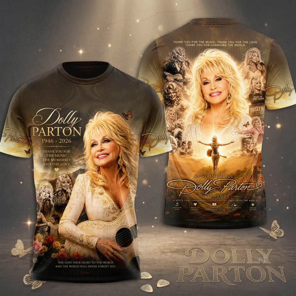 Dolly Parton Merch Rest In Peace Dolly Parton T-Shirt 1946 2026 Thank You For The The Memories - Merchluma