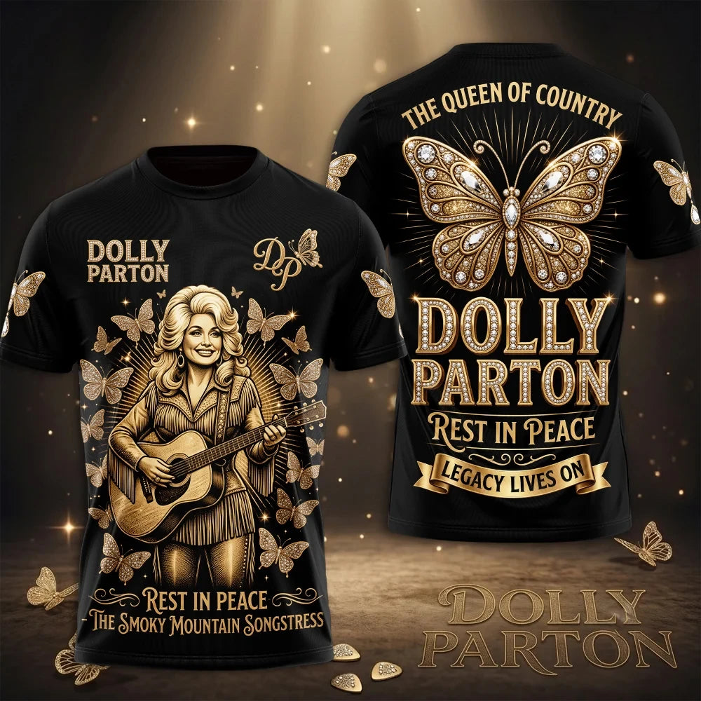 Dolly Parton Merch Rest In Peace Dolly Parton T-Shirt The Queen Of Country Legacy Lives On Tee - Merchluma