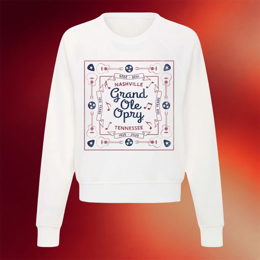 The Opry Shop Merch 2026 Opry 100 Bandana Americana Cropped Sweatshirt Present For Her - Merchluma