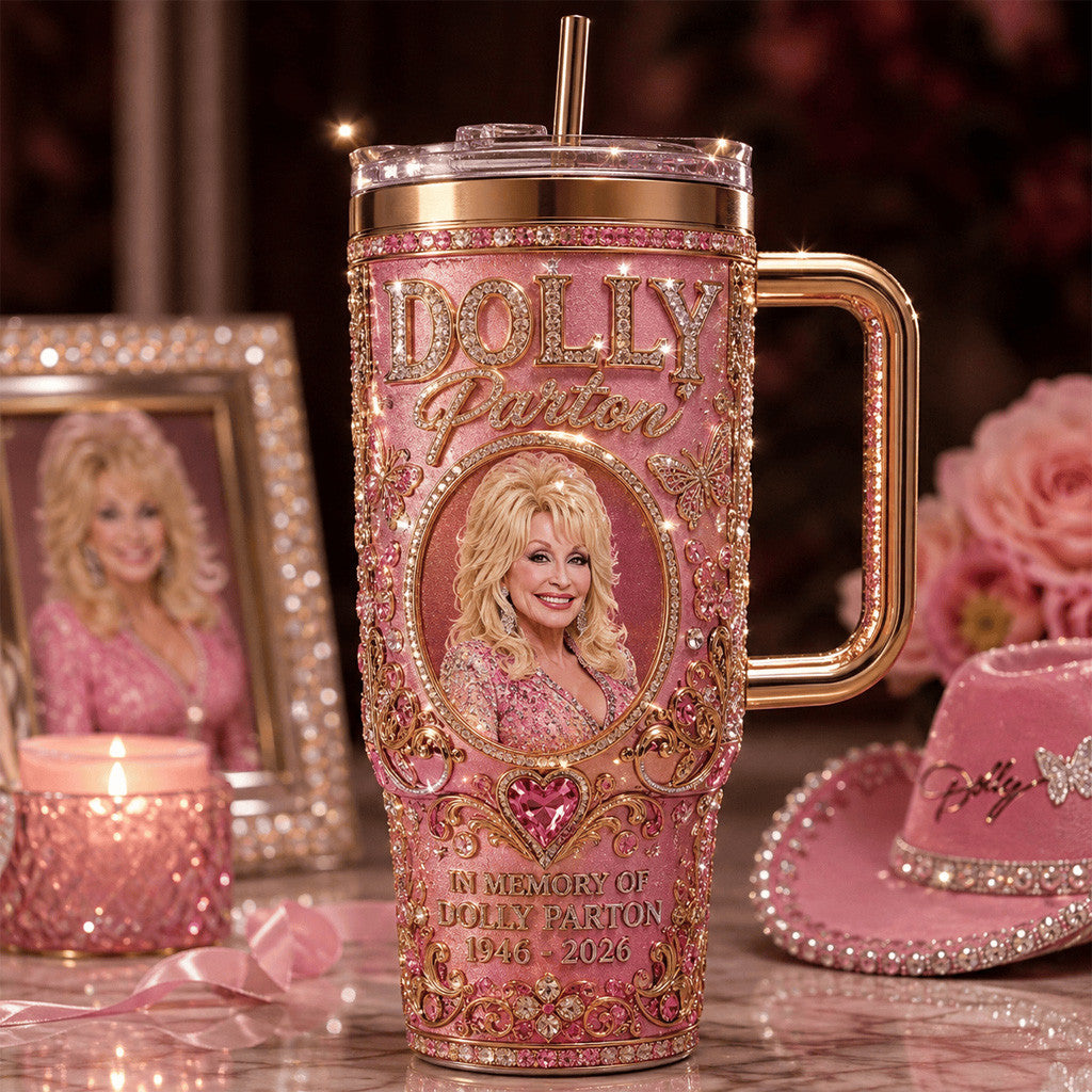 Dolly Parton In Memory 1946-2026 Pink Tumbler RIP Dolly Parton Merch Country Music Queen Fan Gift - Merchluma