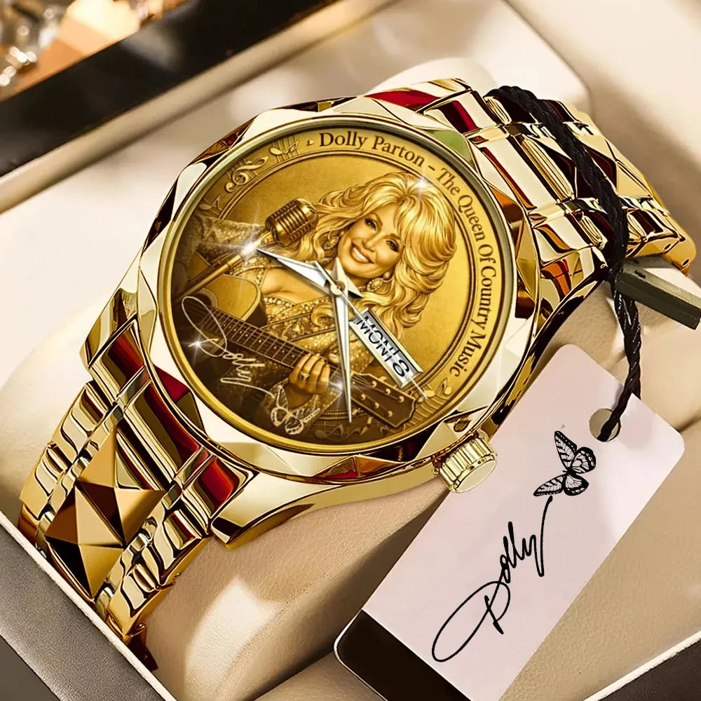 Dolly Parton Merch Dolly Parton The Queen Of Country Music Alloy Luxury Quartz Watch Fan Gifts - Merchluma