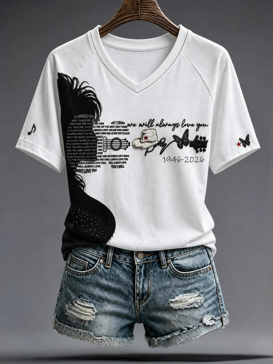 Dolly Parton Merch We Will Always Love You V-Neck Shirt 1946 2026 RIP Dolly Parton Shirt - Merchluma