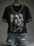 Dolly Parton Merch Famous Singer Memorial V-Neck Shirt Dolly Parton Shirts Gift For Fans - Merchluma