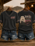 Dolly Parton Merch Find Out Who You Are Do It On Purpose V-Neck Shirt 1946 2026 RIP Shirt - Merchluma
