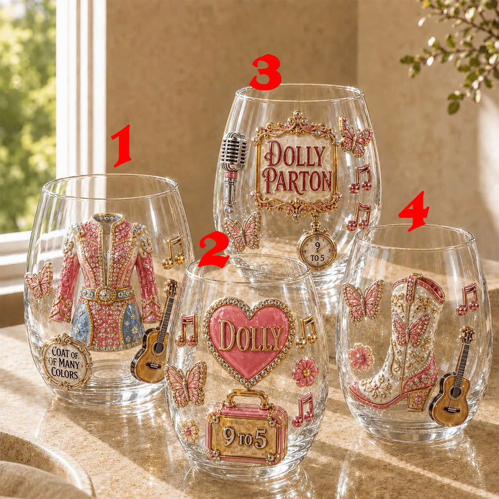 Dolly Parton Jolene 9 to 5 Memorial Wine Glass Set Forever Our Country Queen Dolly Parton Merch - Merchluma