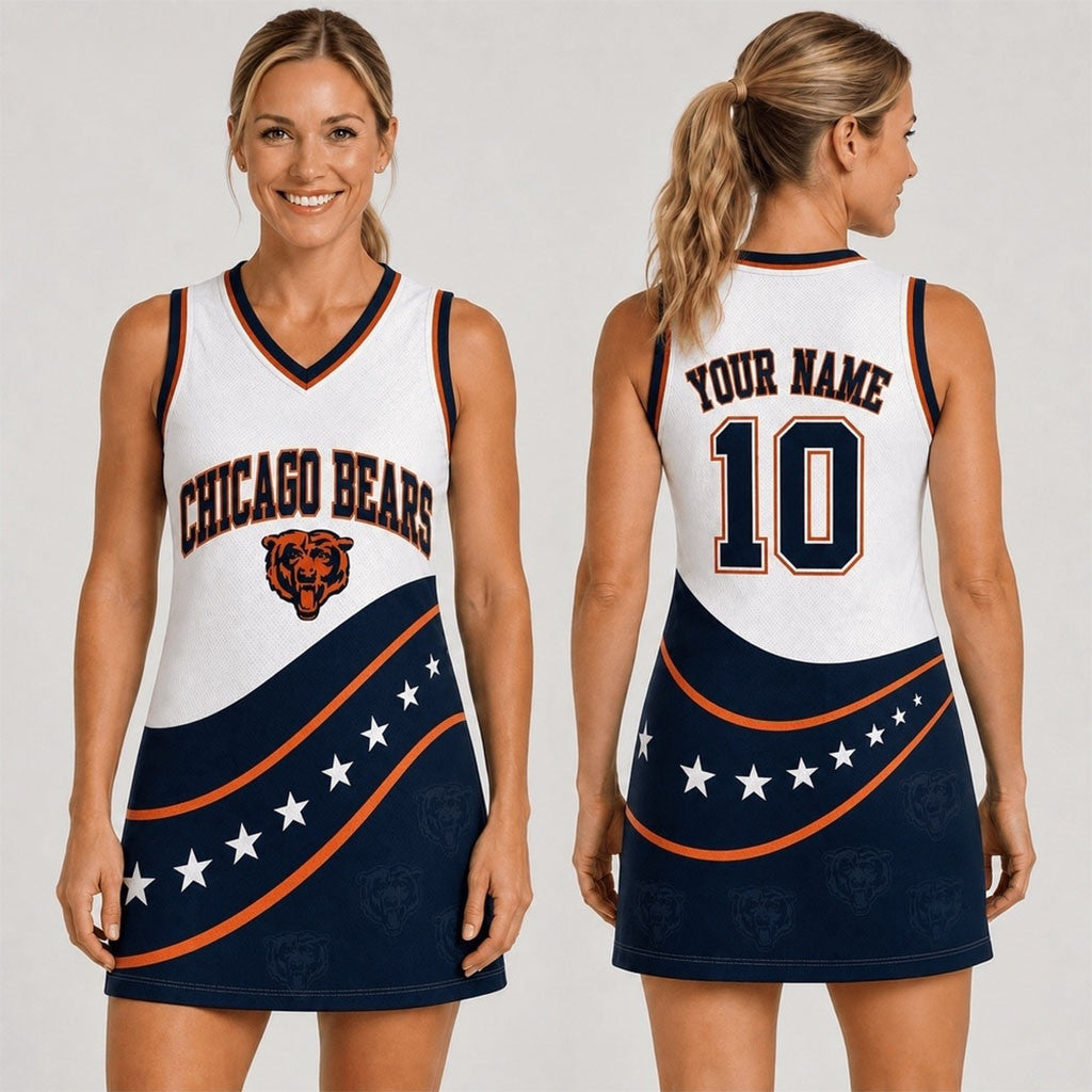 Personalized Chicago Bears Bold Team Pride Dress Chicago Bears Merch Football Gift For Her - Merchluma