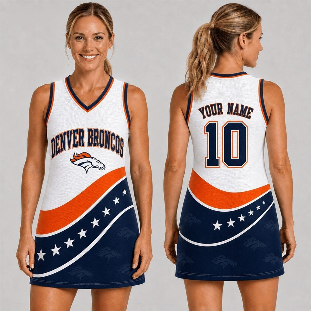 Personalized Denver Broncos Bold Team Pride Dress Denver Broncos Merch Game Day Gift For Her - Merchluma