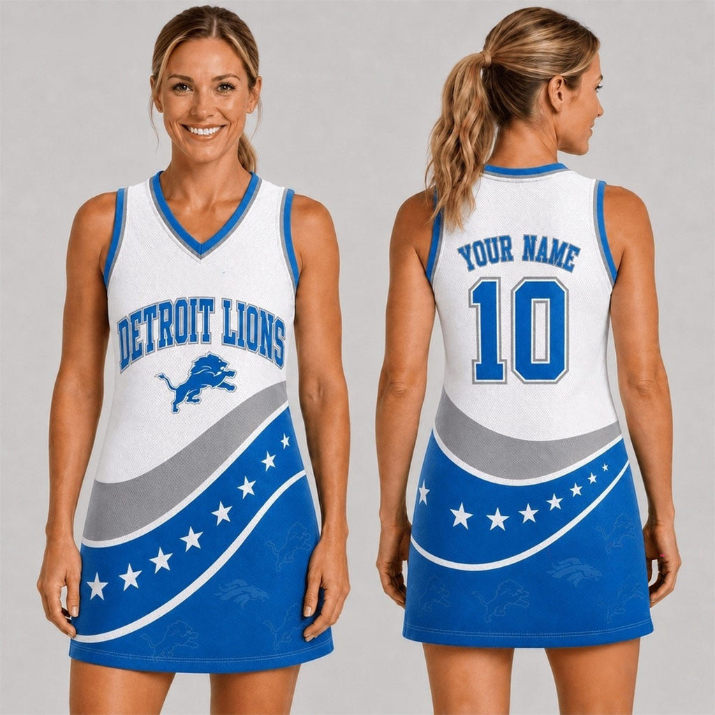 Personalized Detroit Lions Bold Team Pride Dress Detroit Lions Merch Football Gift For Her - Merchluma