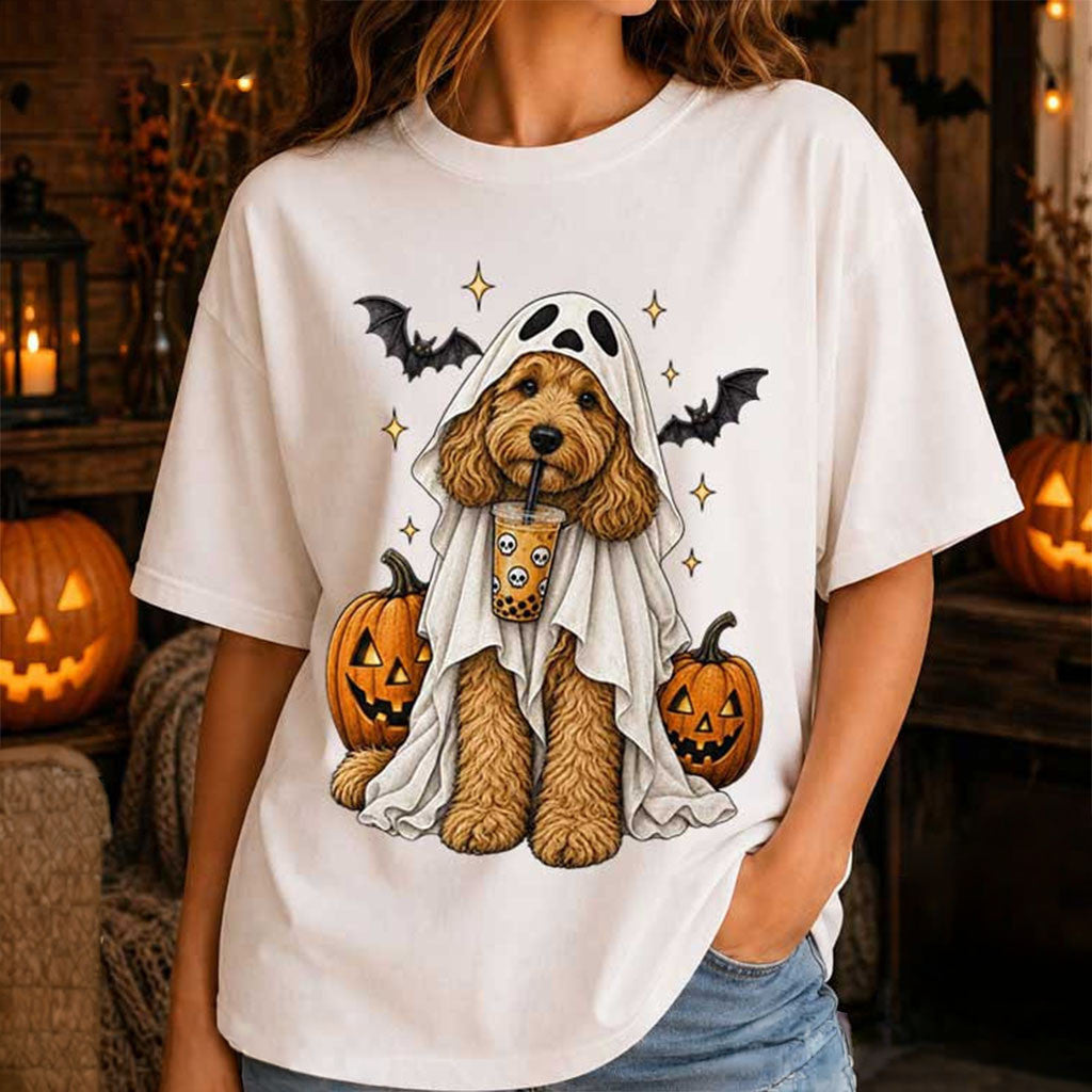 Goldendoodle Cute Spooky Dog T-Shirt Halloween Shirt Gifts For Her - Merchluma