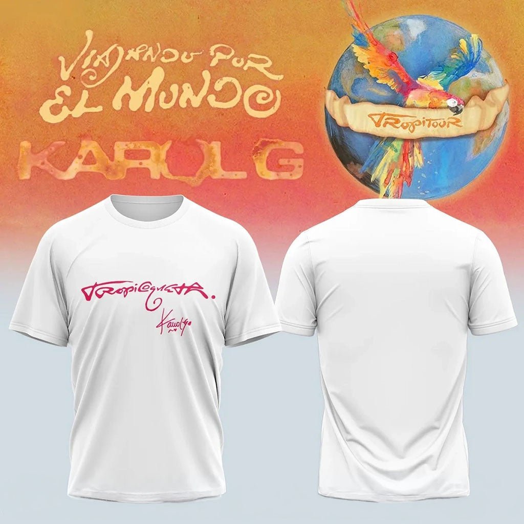 Karol G Viajando Por El Mundo Tropitour Shirt Karol G Merch 2026 Concert Music Fan Gifts - Merchluma