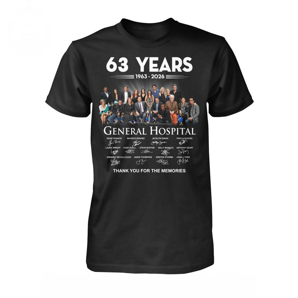 General Hospital 63 Years 1963-2026 Thank You For The Memories T-Shirt General Hospital Merch - Merchluma