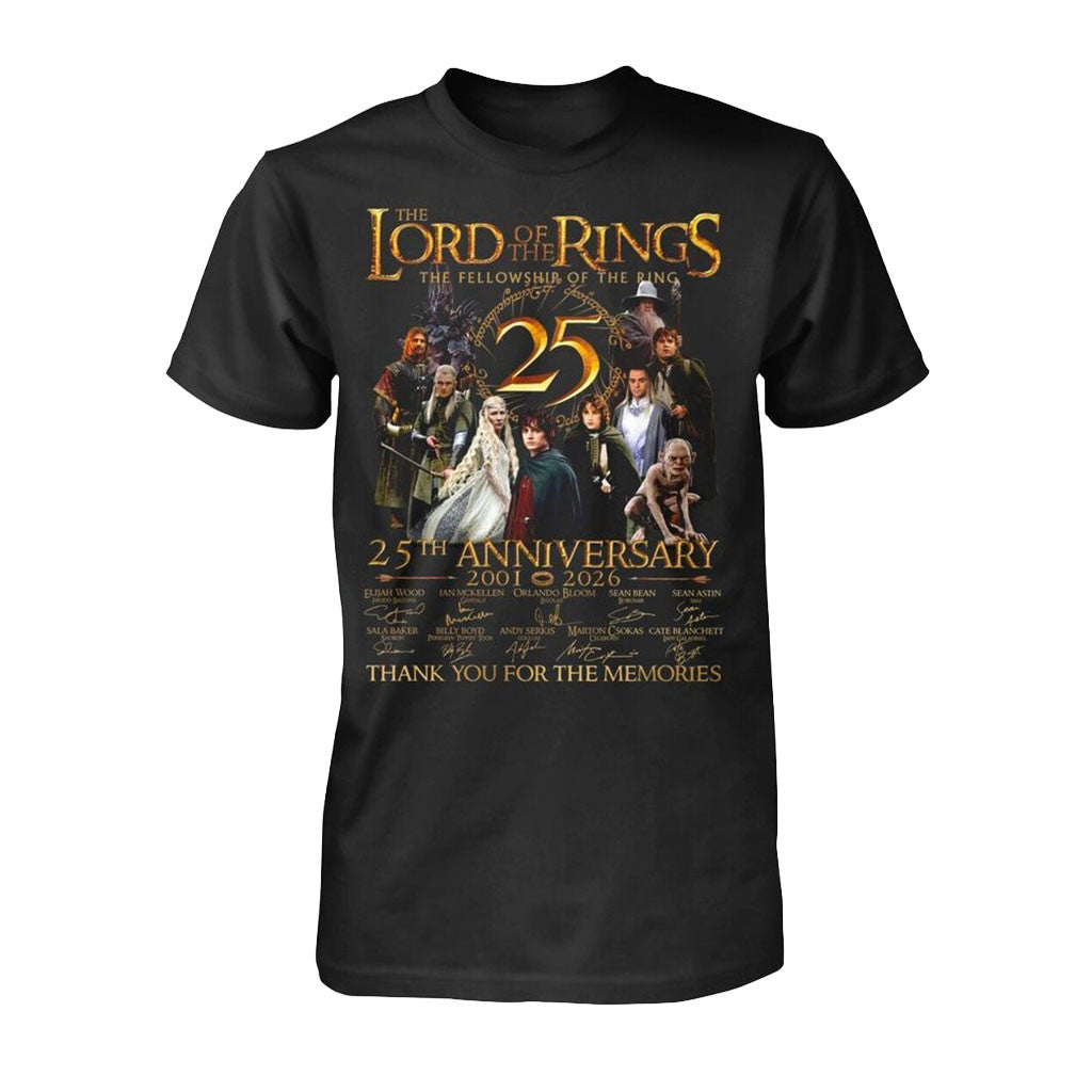 The Lord Of The Rings Merch 25th Anniversary 2001-2026 Thank You For The Memories T-Shirt - Merchluma