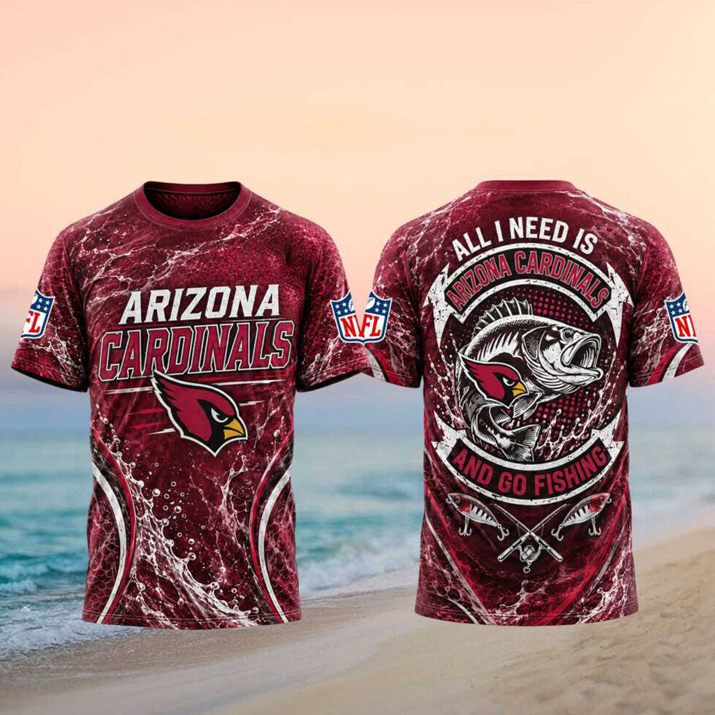 Arizona Cardinals All I Need Is Fishing Shirt Cardinals Merch Gifts For Football Fan - Merchluma