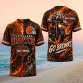Cleveland Browns Tiger Biker Flame Shirt Go Browns Merch Best Gifts For Football Fans - Merchluma