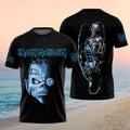 Iron Maiden Cyborg Eddie Blue Sci Fi Futuristic Band Shirt Iron Maiden Merch Gifts For Son - Merchluma