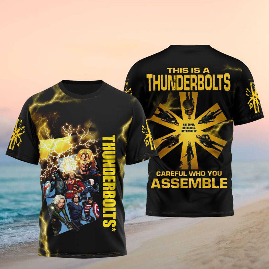 Marvel Thunderbolts Antihero Team Careful Who You Assemble Comic Shirt Thunderbolts Merch - Merchluma