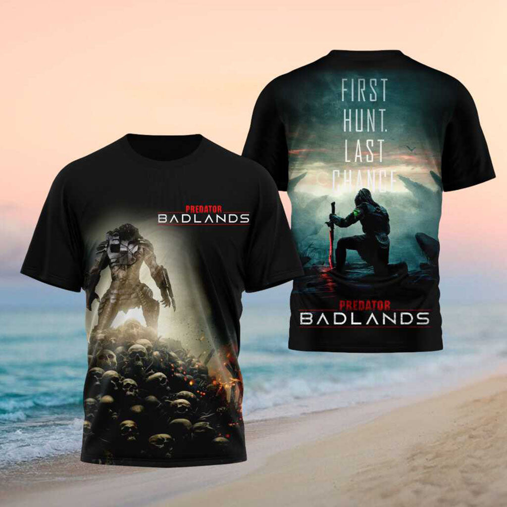 Predator Badlands Warrior First Hunt Last Chance Movie Shirt Predator Badlands Merch Fan Gifts - Merchluma